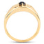 Bague Solitaire en Diamant Noir Plaqué Or Jaune 14K