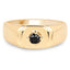 Bague Solitaire en Diamant Noir Plaqué Or Jaune 14K