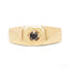 Bague Solitaire en Diamant Noir Plaqué Or Jaune 14K