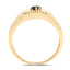 Bague de fiançailles en argent sterling plaqué or jaune 14K avec diamant bleu