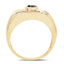 Anillo de Solitario de Diamante Negro Baño de Oro de 14K