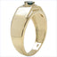 14K Yellow Gold Plated Blue Diamond Sterling Silver Engagement Ring
