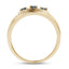 14K Yellow Gold Plated Blue Diamond Sterling Silver Engagement Ring