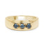 14K Yellow Gold Plated Blue Diamond Sterling Silver Engagement Ring