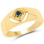 0.12 Carat Genuine Blue Diamond Sterling Silver Engagement Ring
