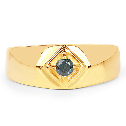 0.12 Carat Genuine Blue Diamond Sterling Silver Engagement Ring