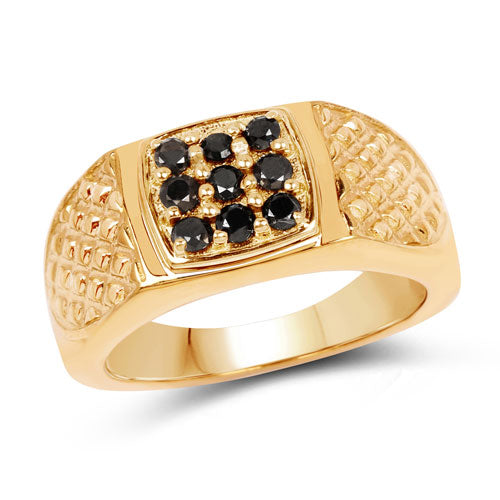 0.40 Carat Genuine Black Diamond Sterling Silver Ring