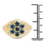 14K Yellow Gold Plated Blue Diamond Sterling Silver Engagement Ring