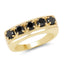 14K Yellow Gold Plated Black Diamond Engagement Ring