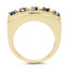 14K Yellow Gold Plated Black Diamond Engagement Ring