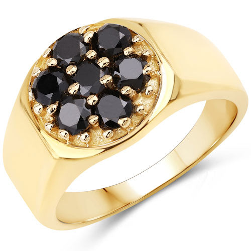 Bague de fiançailles en argent sterling avec diamant noir véritable de 0,91 carat