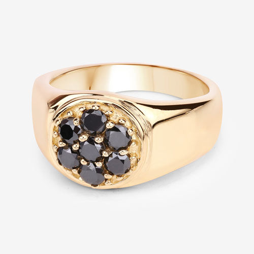 Bague de fiançailles en argent sterling avec diamant noir véritable de 0,91 carat