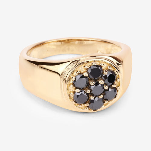 Bague de fiançailles en argent sterling avec diamant noir véritable de 0,91 carat