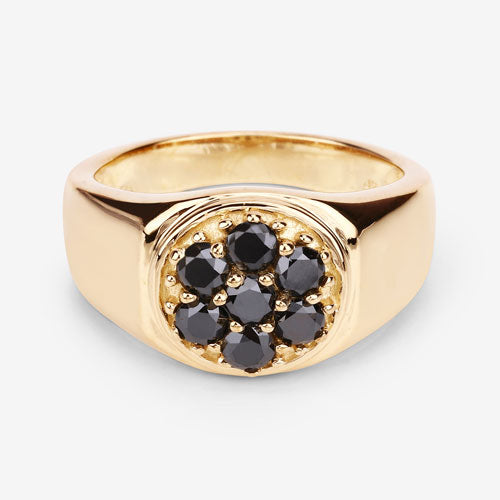 Bague de fiançailles en argent sterling avec diamant noir véritable de 0,91 carat