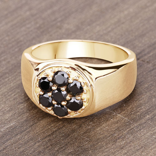 Bague de fiançailles en argent sterling avec diamant noir véritable de 0,91 carat