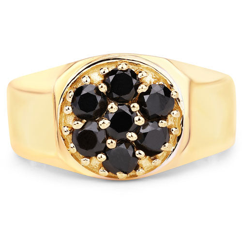 Bague de fiançailles en argent sterling avec diamant noir véritable de 0,91 carat