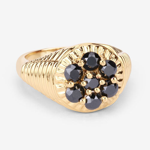 0.91 Carat Black Diamond Sterling Silver Engagement Ring