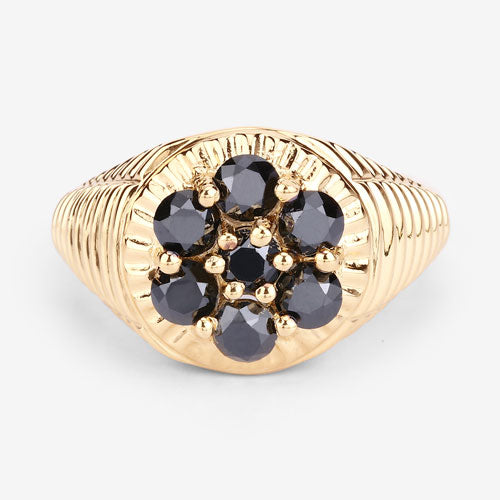 0.91 Carat Black Diamond Sterling Silver Engagement Ring