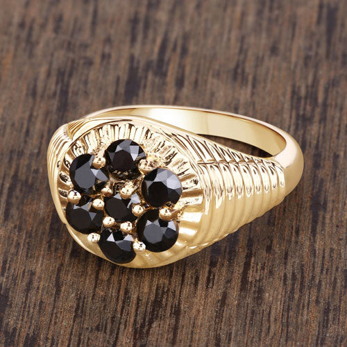 0.91 Carat Black Diamond Sterling Silver Engagement Ring