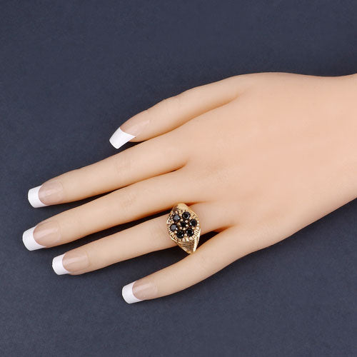 0.91 Carat Black Diamond Sterling Silver Engagement Ring