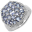 Bague en cluster en tanzanite véritable de 1,61 carat en argent sterling