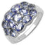 Bague de fiançailles en argent sterling avec tanzanite véritable de 1,73 carat