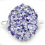 2.31 Carat Genuine Tanzanite Cluster Ring in Sterling Silver