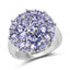 2.79 Carat Genuine Tanzanite Sterling Silver Engagement Ring