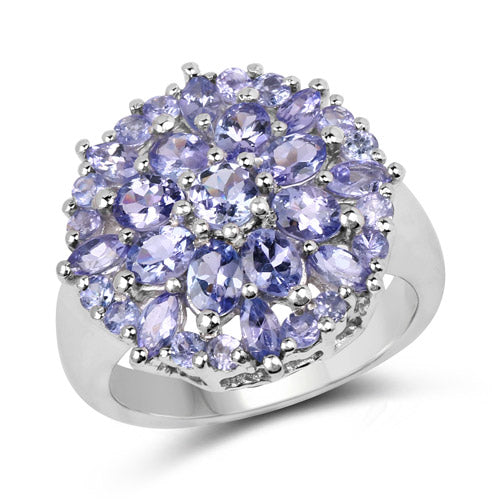 2.79 Carat Genuine Tanzanite Sterling Silver Engagement Ring