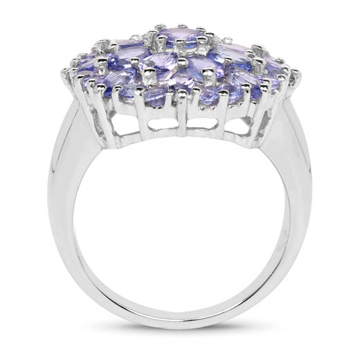 2.79 Carat Genuine Tanzanite Sterling Silver Engagement Ring