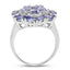 Bague de fiançailles en argent sterling avec tanzanite véritable de 2,92 carats