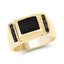 Anillo de Plata de Ley con Ónix Negro y Diamantes Negros de 2.14 Quilates