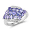 Anillo de Clúster de Tanzanita Genuina de 1.85 Quilates en Plata Esterlina