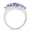 Anillo de Clúster de Tanzanita Genuina de 1.85 Quilates en Plata Esterlina
