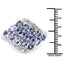 Anillo de Clúster de Tanzanita Genuina de 1.85 Quilates en Plata Esterlina