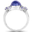 3.76 Carat Genuine Tanzanite Sterling Silver Engagement Ring