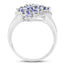 Anillo de Clúster de Tanzanita Genuina de 1.85 Quilates en Plata Esterlina