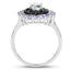 Bague en Argent Sterling de 1,77 Carat en Aigue-Marine et Tanzanite