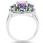 3.89 Carat Amethyst, Tanzanite & Chrome Diopside Sterling Silver Ring