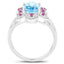 2.28 Carat Swiss Blue Topaz & Ruby Sterling Silver Ring