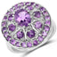 Bague florale en améthyste véritable de 2,67 carats en argent sterling