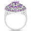 Bague florale en améthyste véritable de 2,67 carats en argent sterling