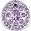 Bague florale en améthyste véritable de 2,67 carats en argent sterling