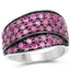 2.33 Carat Genuine Ruby Cluster Ring in Sterling Silver