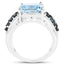 Anillo de plata esterlina con topacio azul de 4.98 quilates y topacio azul londinense