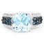 Anillo de plata esterlina con topacio azul de 4.98 quilates y topacio azul londinense