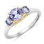 Anillo de Tanzanita Genuina de 1.07 Quilates con Doble Tono en Plata de Ley