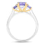 Anillo de Tanzanita Genuina de 1.07 Quilates con Doble Tono en Plata de Ley