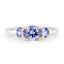 Anillo de Tanzanita Genuina de 1.07 Quilates con Doble Tono en Plata de Ley
