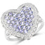 1.81 Carat Genuine Tanzanite and White Topaz Sterling Silver Ring